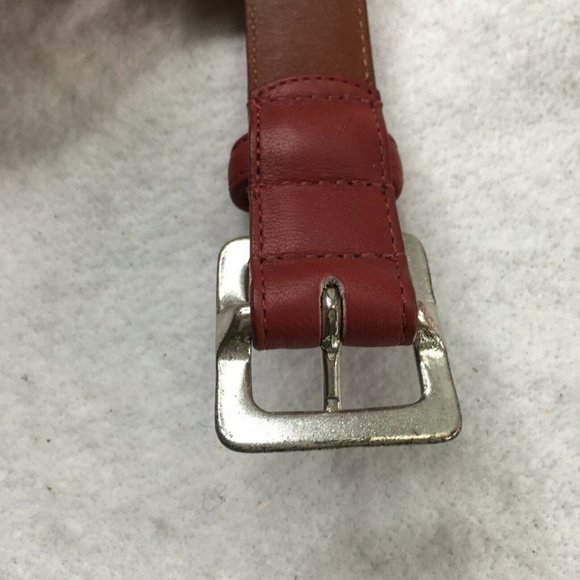 Coach Belt Womens Medium Red Leather Silver Buckle Dress Casual 3924 - Picture 5 of 8